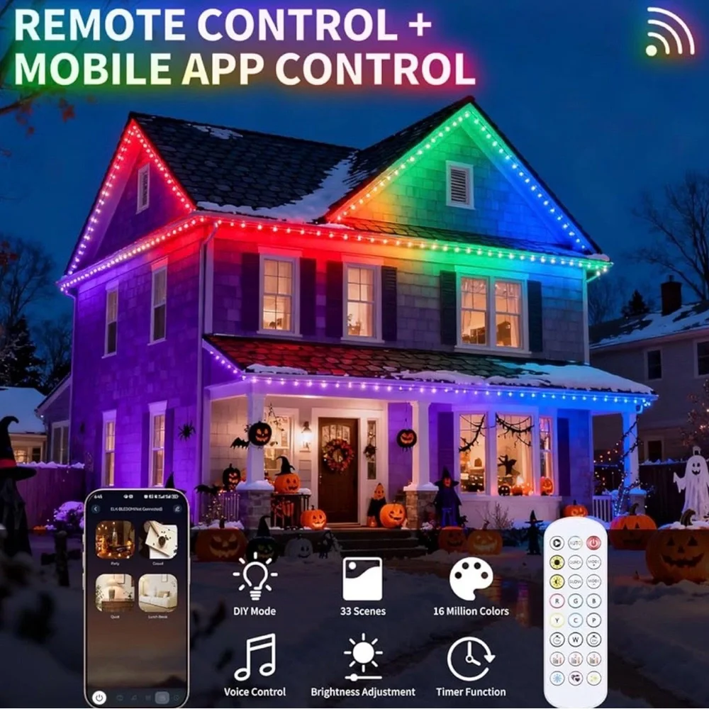 Permanent Outdoor Lights, 200FT RGB with 100 LED lights NEW